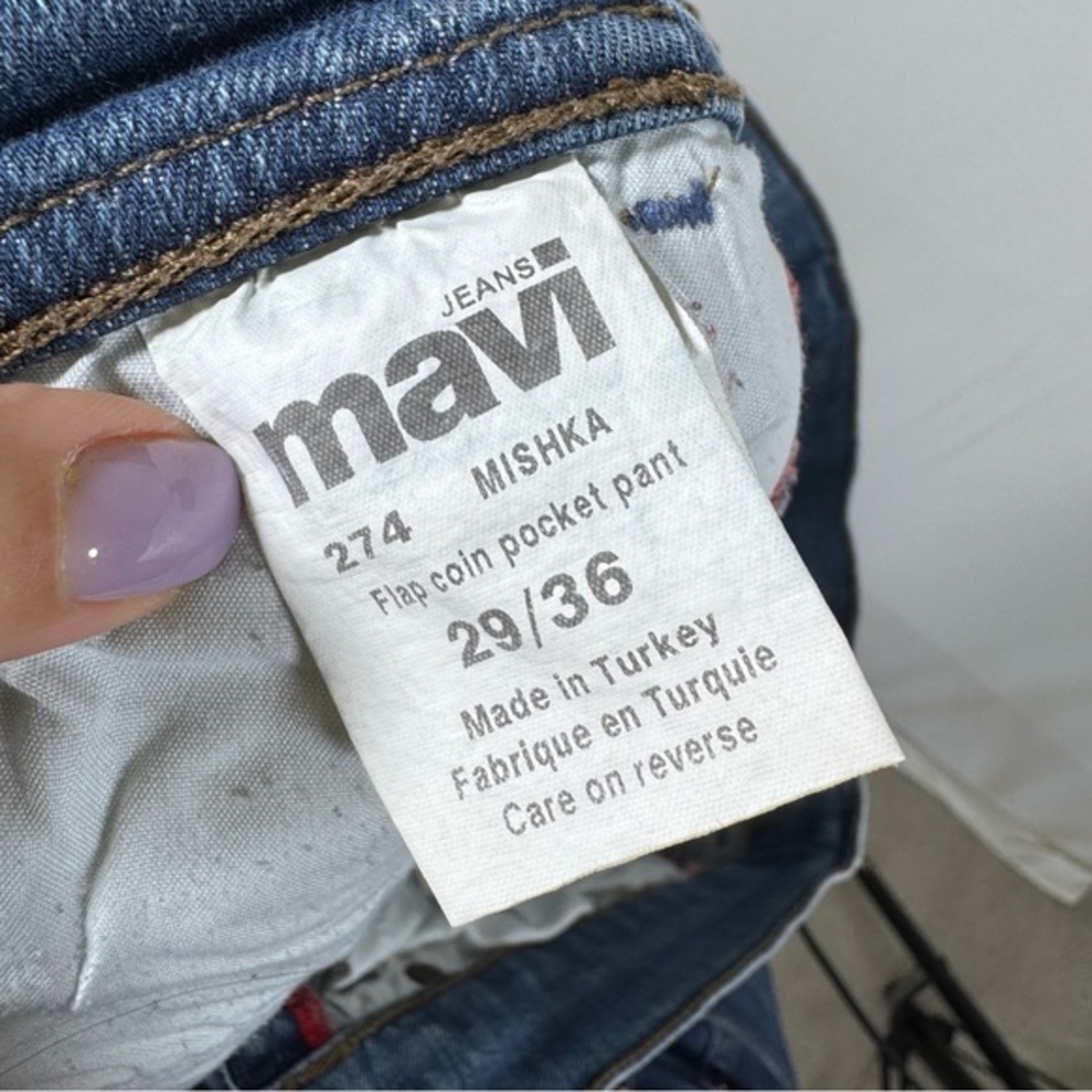 Mavi Mishka Jeans Women’s 29 Blue Low Rise Bootcut Y2K Flap Pocket Denim Casual - Picture 8 of 13